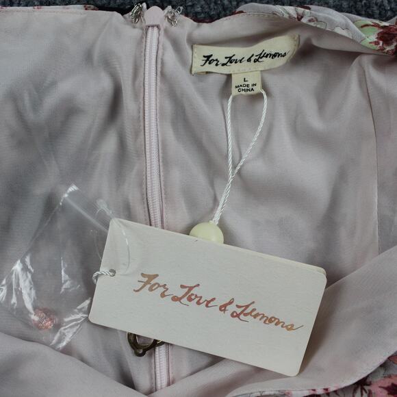 For Love and Lemons Dress Large Houston Ruched Floral Print Mini Cottagecore - Picture 8 of 14
